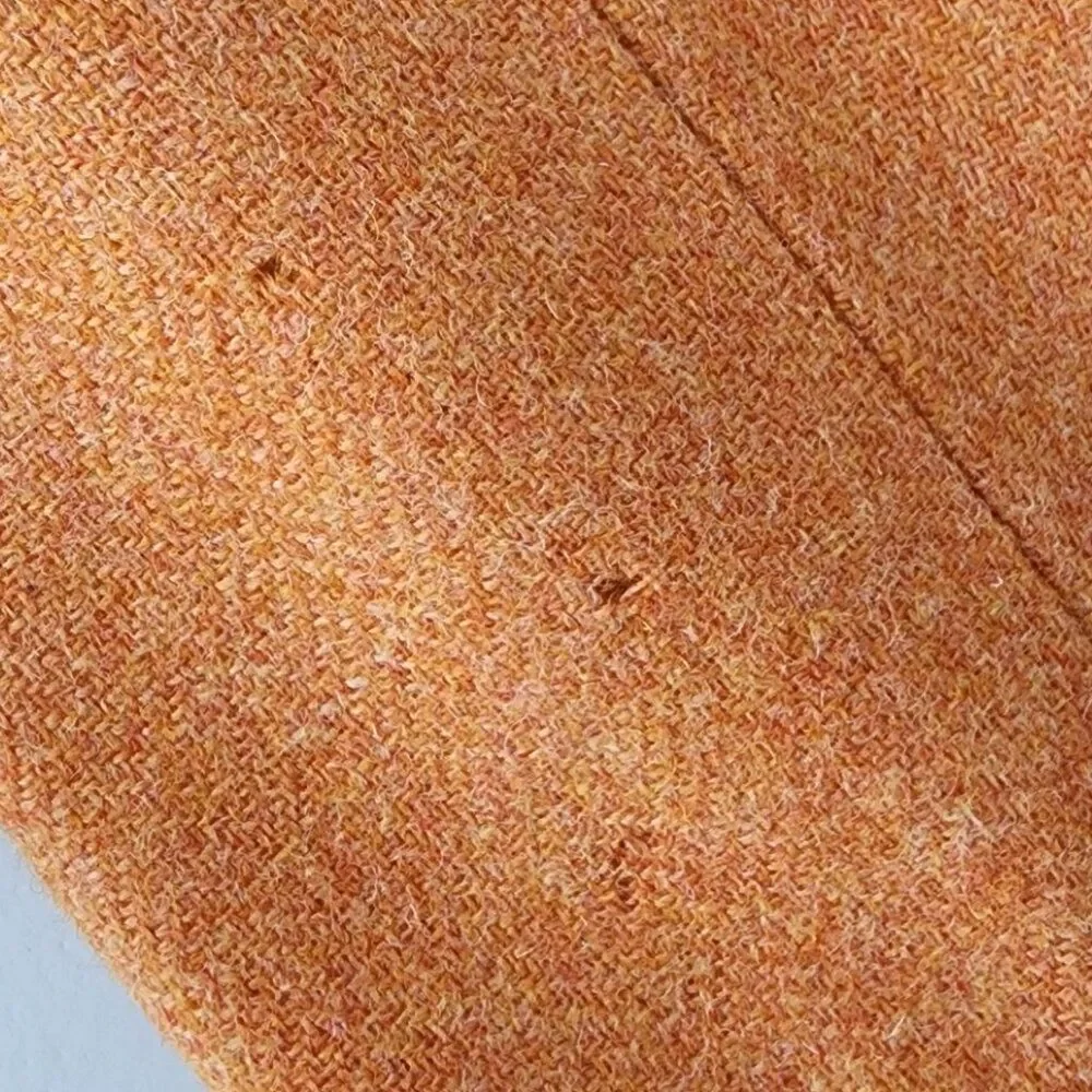 J. Crew Orange Ruffle-Trim Wool Blend Blazer